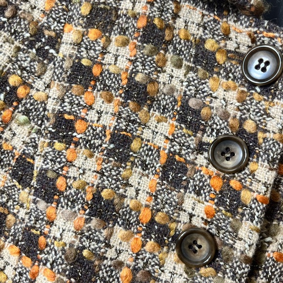 LOFT Petite 6/8 Wool Blend Tweed Skirt Suit Jacket Skirt Neutral Classic Chic - Picture 8 of 16